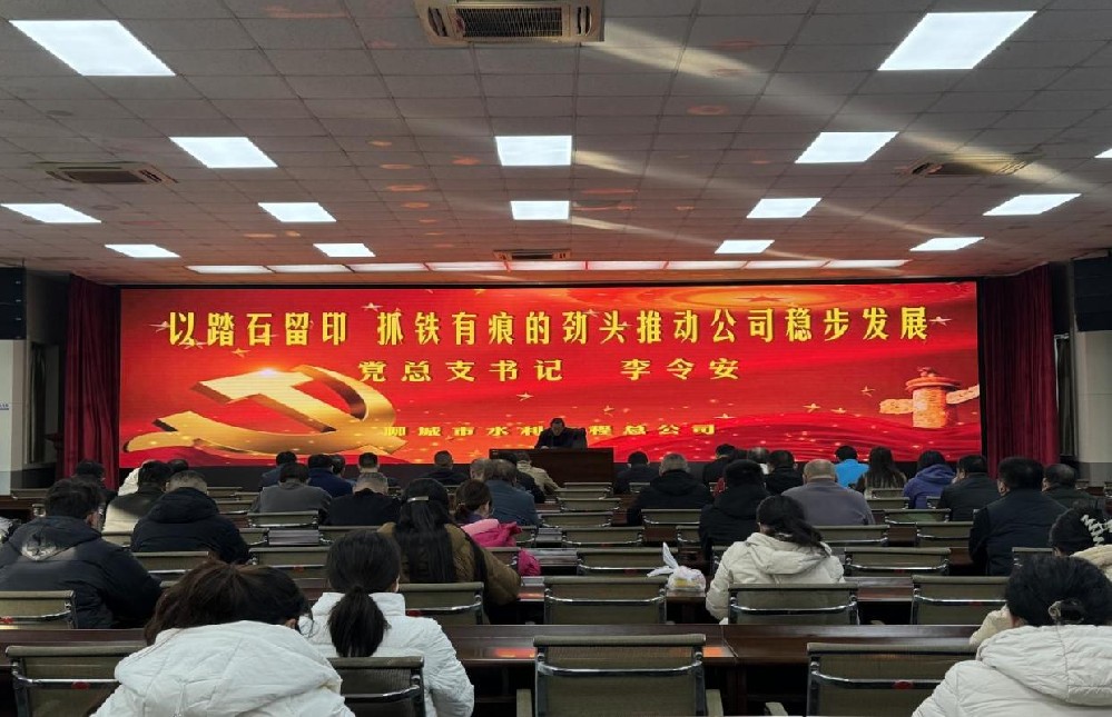 根據(jù)主題教育部署安排，12月1日，聊城市水利工程總公司開展領(lǐng)導(dǎo)干部講黨課活動(dòng)，公司黨總支書記李令安同志以“以踏石留印、抓鐵有痕的勁頭推動(dòng)公司穩(wěn)步發(fā)展”為主題講黨課。公司領(lǐng)導(dǎo)班子成員葛朝軍、高文濱、袁航、溫以華、劉長林出席會(huì)議，六十余名干部職工參加會(huì)議。李令安同志從思想站位要更高一層，切實(shí)認(rèn)清開展主題教育